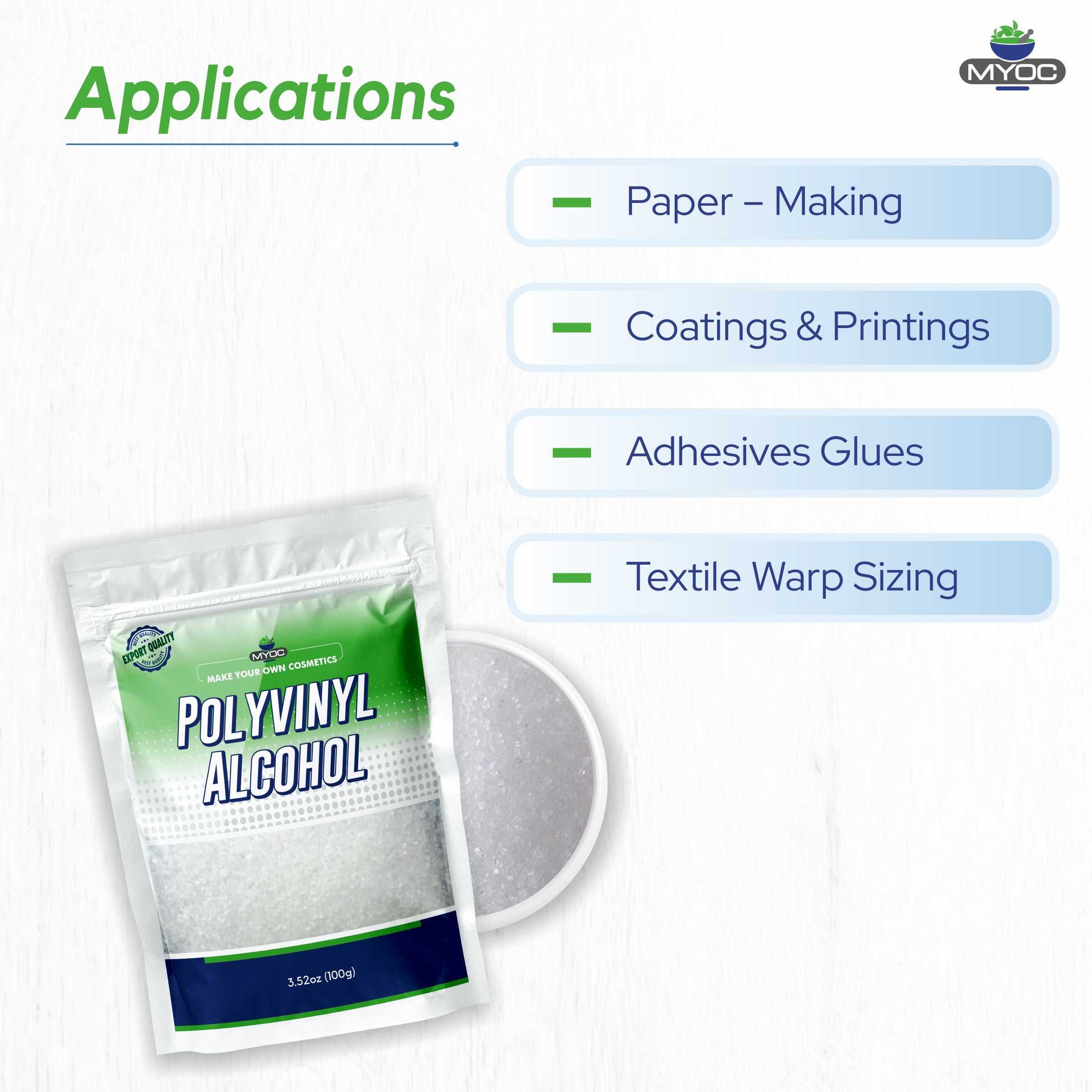 shoprythmindia Cosmetic Raw Material Myoc Polyvinyl Alcohol shoprythmindia Cosmetic Raw Material Myoc Polyvinyl Alcohol
